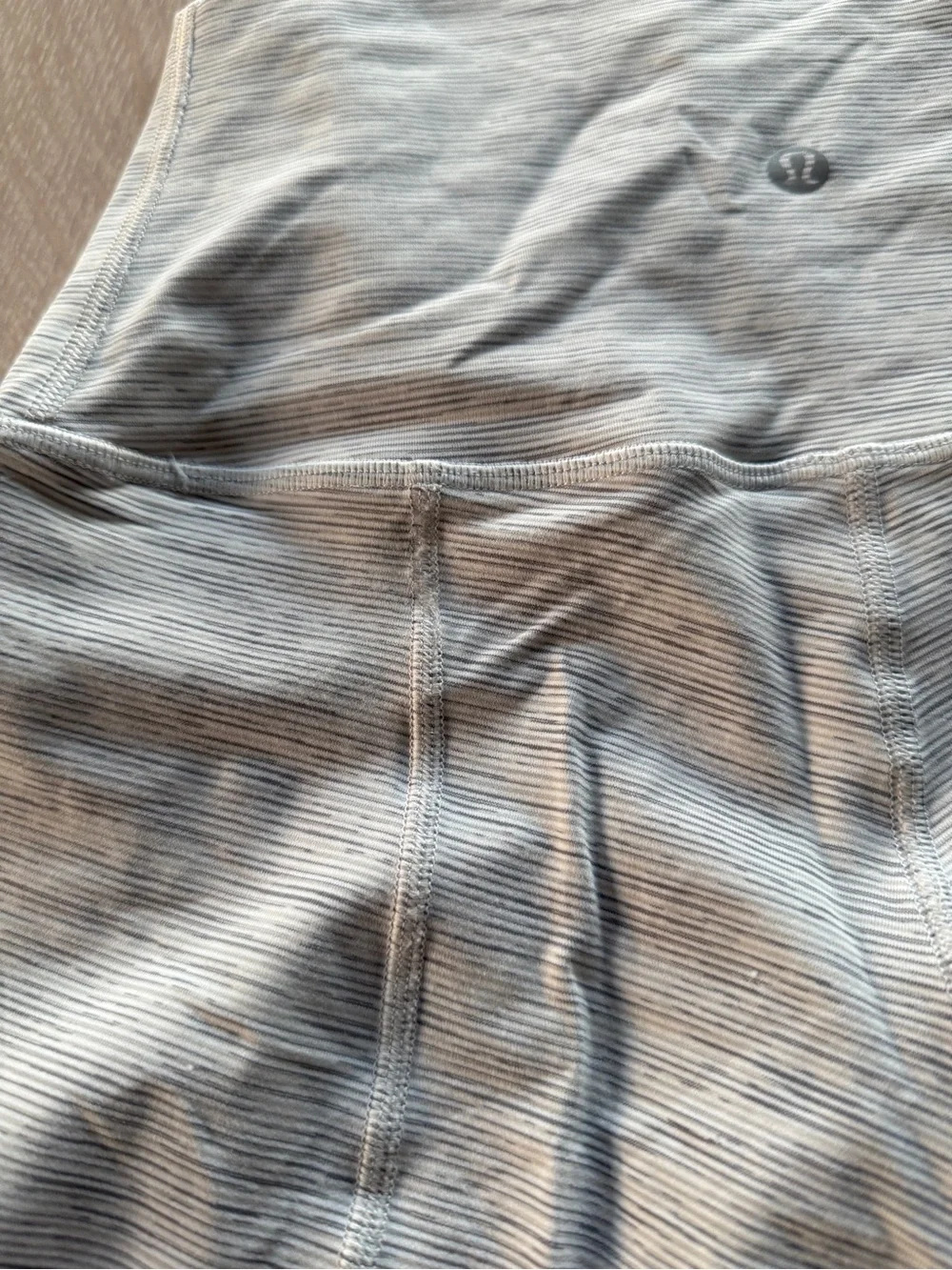 Lululemon Wunder Under Crop II Hi-Rise Scallop 24” Leggings, White/Grey Size 6